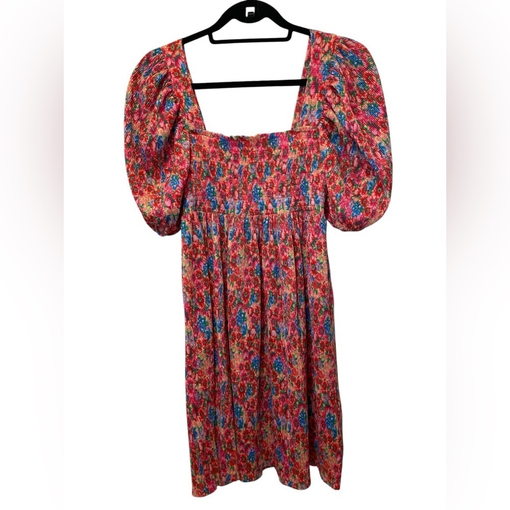 Zara Floral Puff Sleeve Mini Dress size S